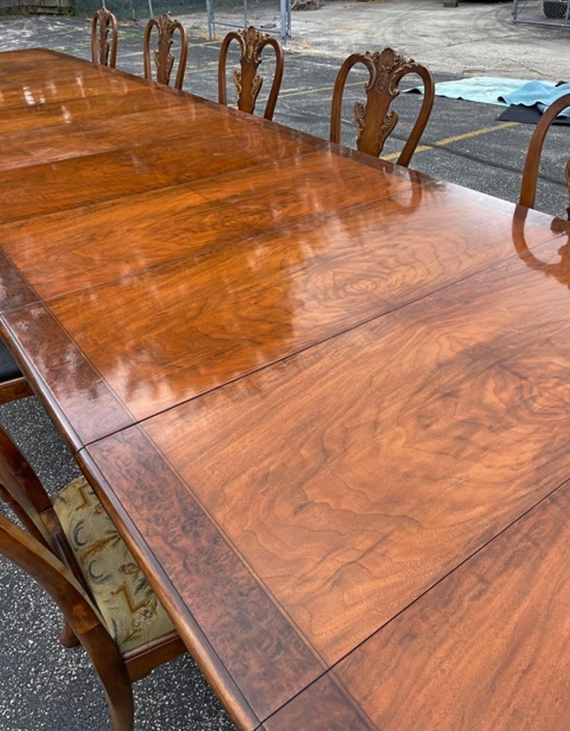 Walnut Chippendale Conference Dining Table with 16 Chairs 4