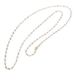 23.5" Brown Diamond(7.50ct) Rose Cut Rosary Necklace in 18K Yellow Gold