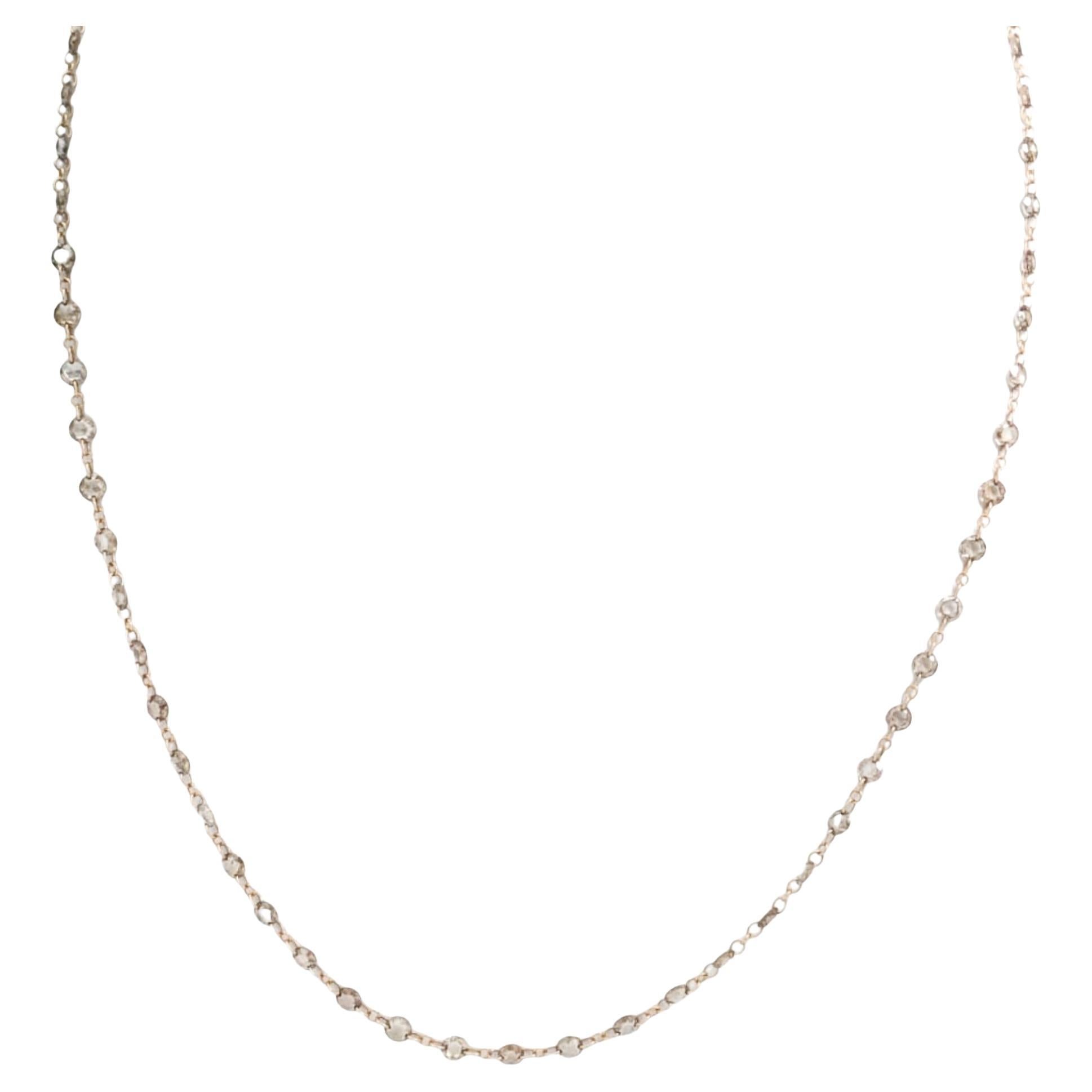 23.5" Natural Brown Diamond(7.50 Carat) Necklace in 18 Karat Yellow Gold en venta