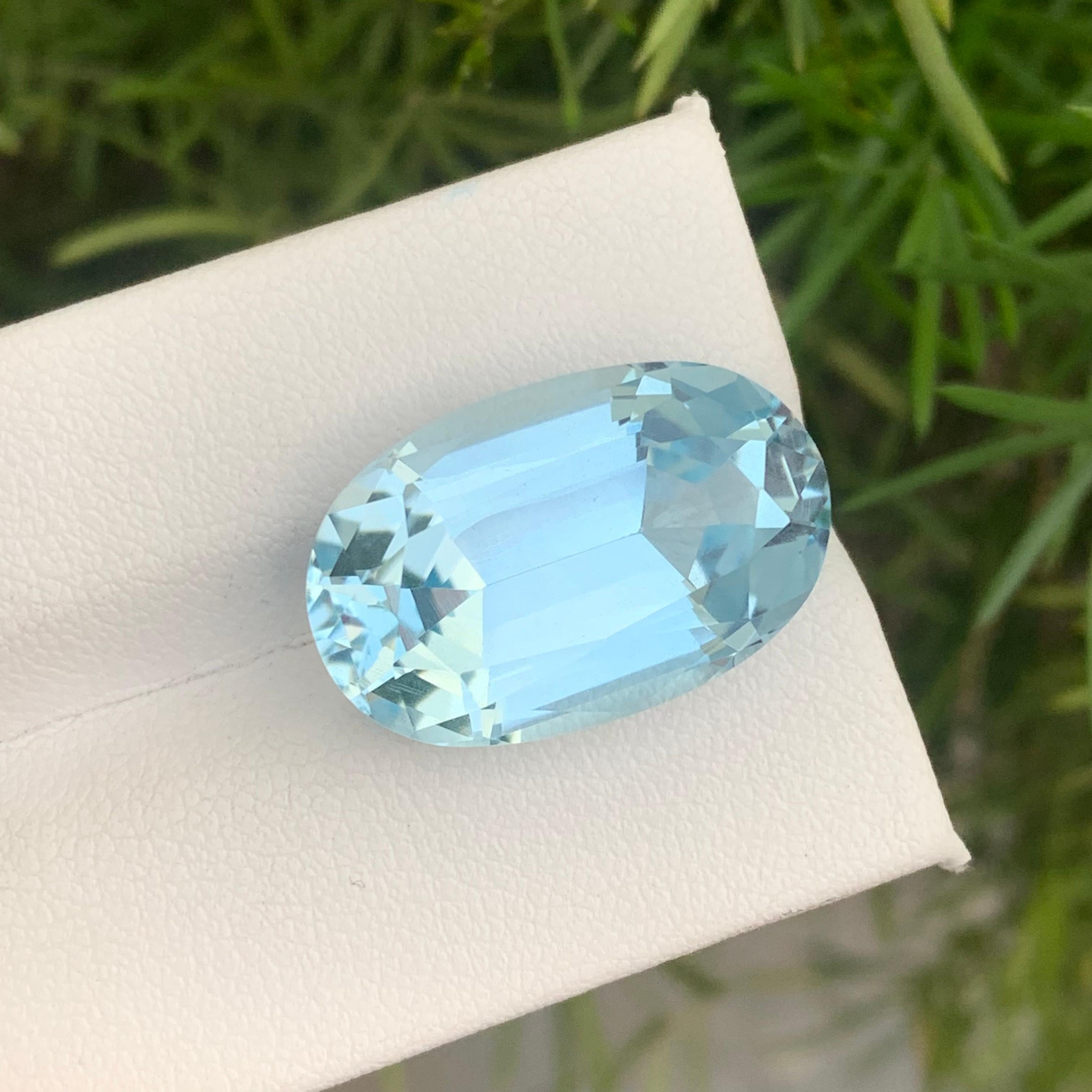 23.50 Carat Light Blue Topaz Gemstone Long Cushion Shape for Jewelry Making For Sale 1