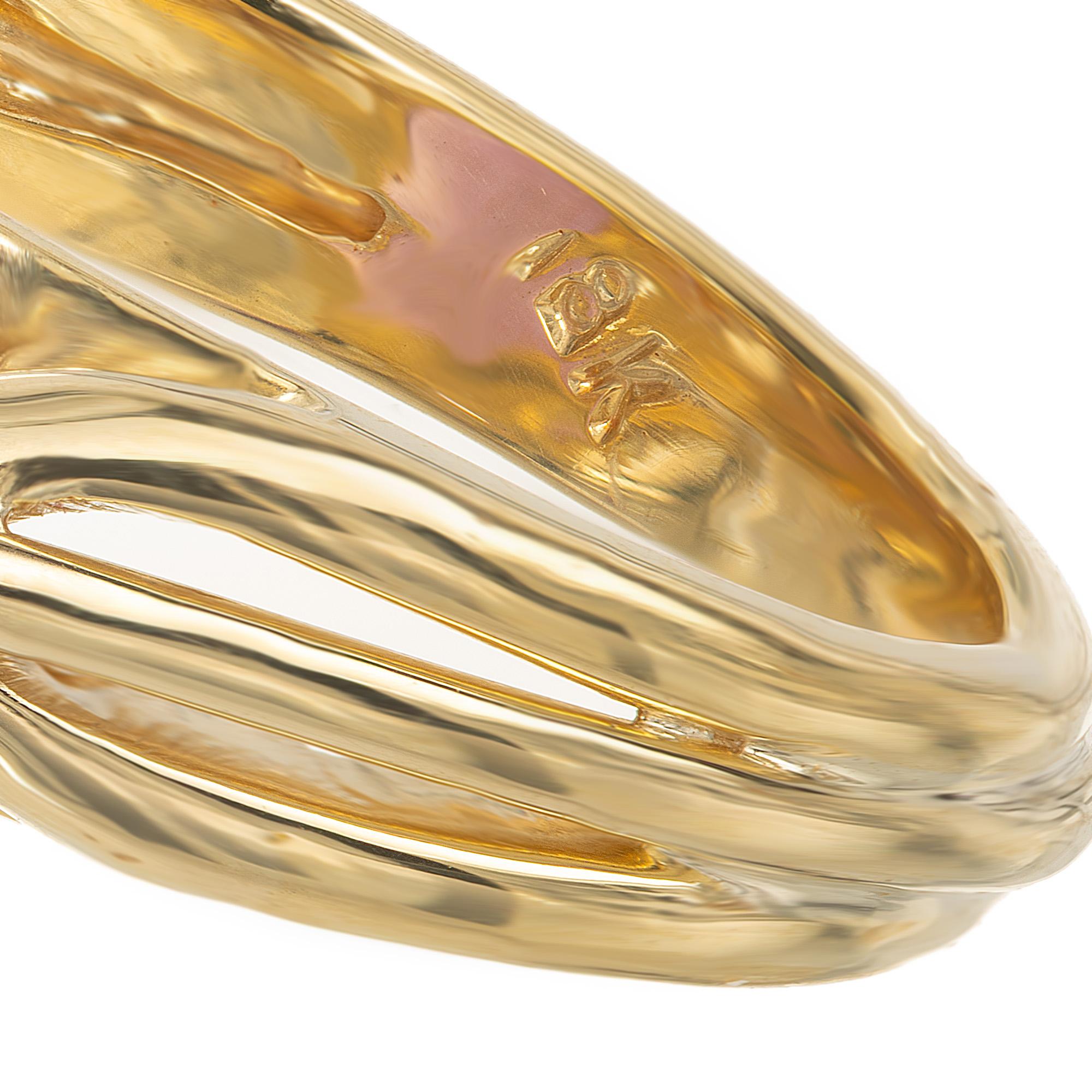 23.50 Carat Oval Amethyst Diamond Yellow Gold Cocktail Ring For Sale 1
