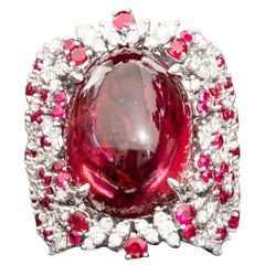 23.52 rubellite ring 2.56ct diamonds, 2.60ct Ruby, Statement Rings