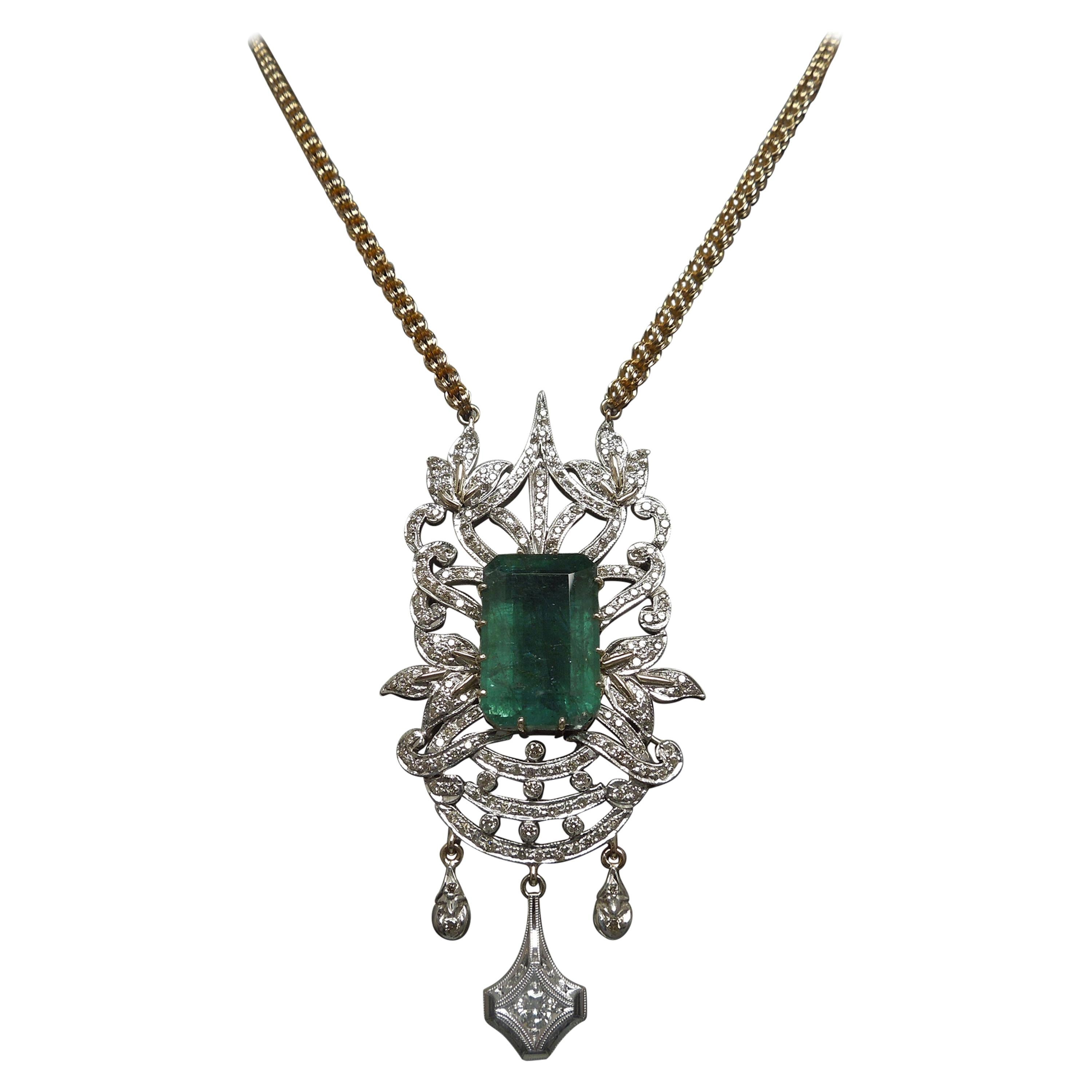Emerald Cut Diamond Solitaire Necklace at 1stDibs emerald cut diamond