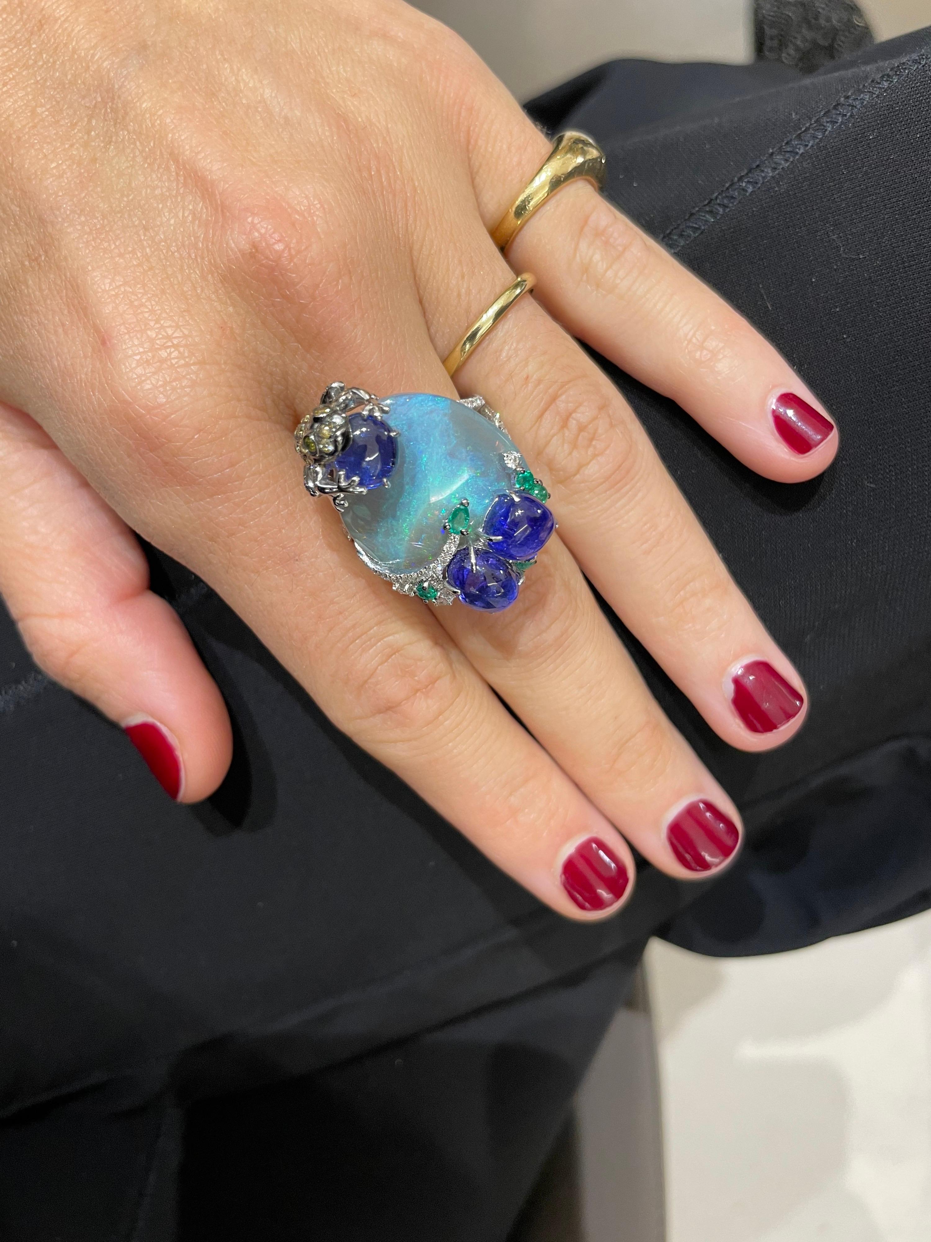 opal ring with sapphires