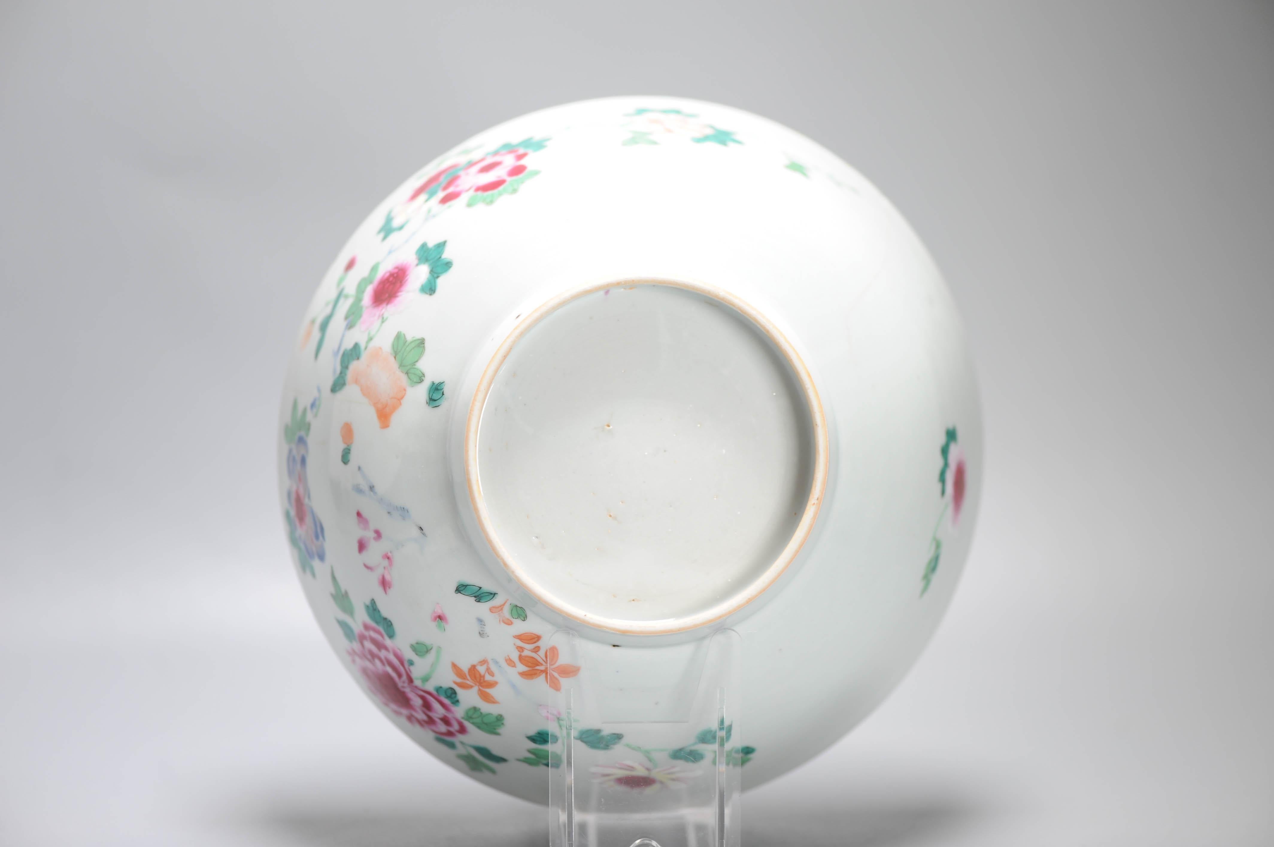 23.5 cm Antike 1740-1750 chinesische Porzellanschale China Famille Rose Qianlong, Famille Rose Qianlong im Angebot 5