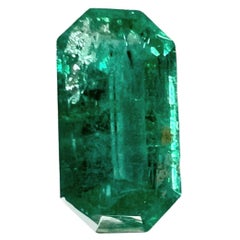2.35ct NON-OILED Rectangular cut NATURAL EMERALD Gemstone