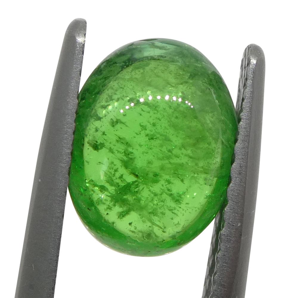 Granato ovale cabochon di tsavorite verde del Kenya, 2.35ct, non riscaldato in vendita 6