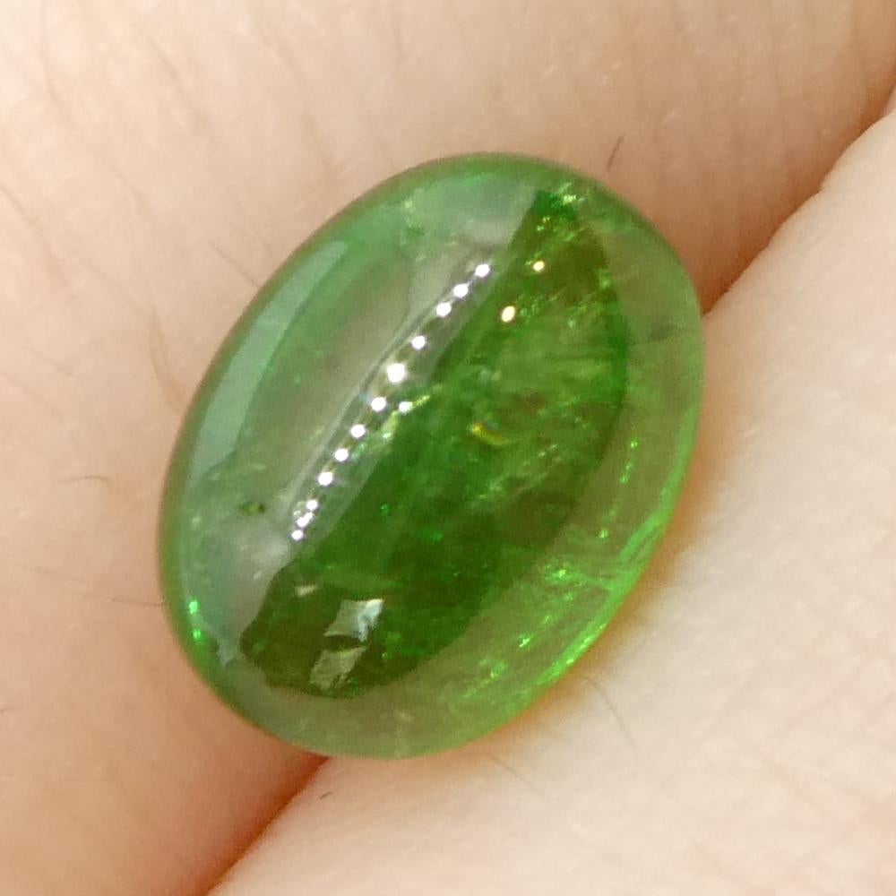 2.35 Karat ovaler Cabochon Grüner Tsavorit Granat aus Kenia, unerhitzt im Angebot 9