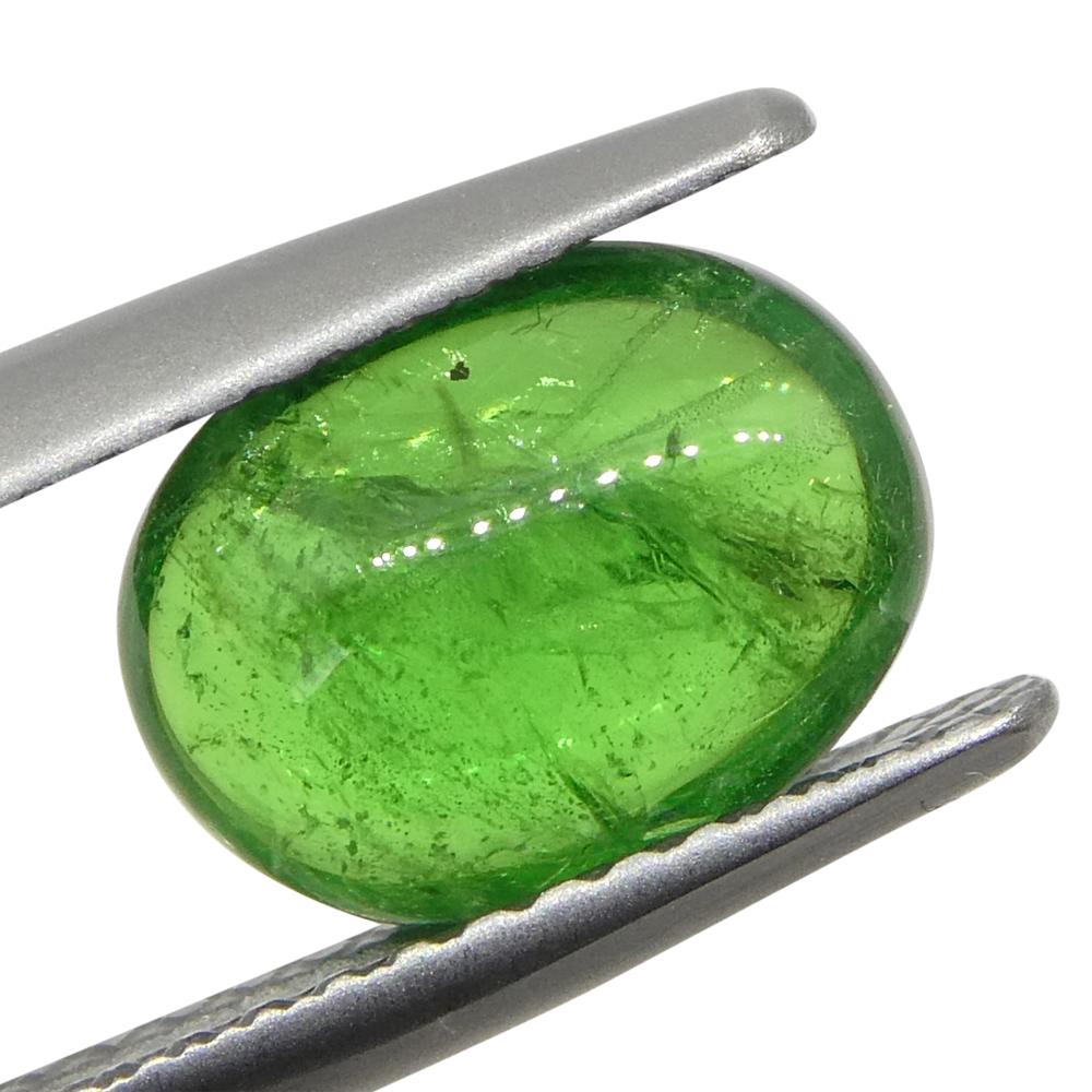 2.35 Karat ovaler Cabochon Grüner Tsavorit Granat aus Kenia, unerhitzt im Zustand „Neu“ im Angebot in Toronto, Ontario