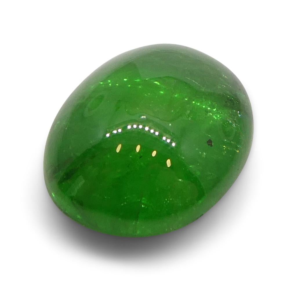 2.35 Karat ovaler Cabochon Grüner Tsavorit Granat aus Kenia, unerhitzt im Angebot 2