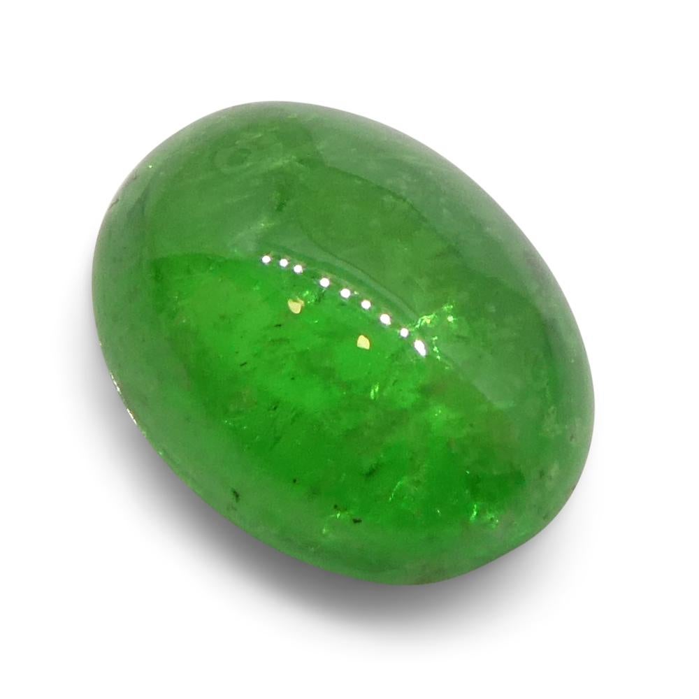 Granato ovale cabochon di tsavorite verde del Kenya, 2.35ct, non riscaldato in vendita 1