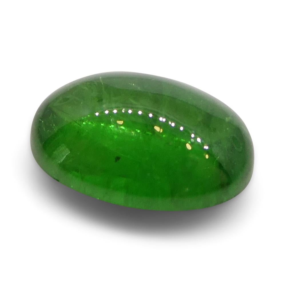 2.35 Karat ovaler Cabochon Grüner Tsavorit Granat aus Kenia, unerhitzt im Angebot 1