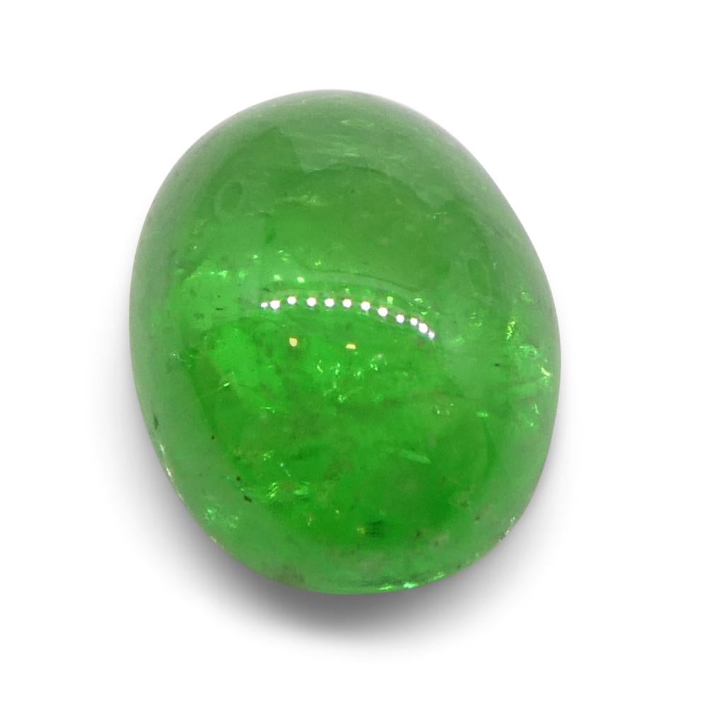 Granato ovale cabochon di tsavorite verde del Kenya, 2.35ct, non riscaldato in vendita 3