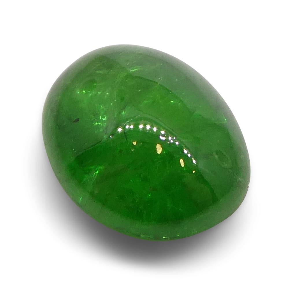 2.35 Karat ovaler Cabochon Grüner Tsavorit Granat aus Kenia, unerhitzt im Angebot 5