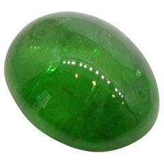 2.35ct Oval Cabochon Green Tsavorite Garnet from Kenya, Unheated