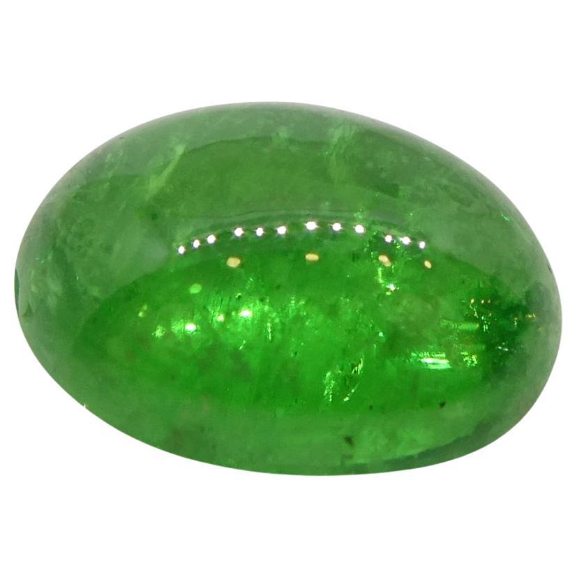 2.35 Karat ovaler Cabochon Grüner Tsavorit Granat aus Kenia, unerhitzt
