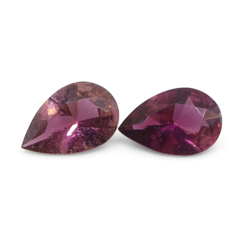 2.35ct Pair Pear Pink Tourmaline from Brazil For Sale 5