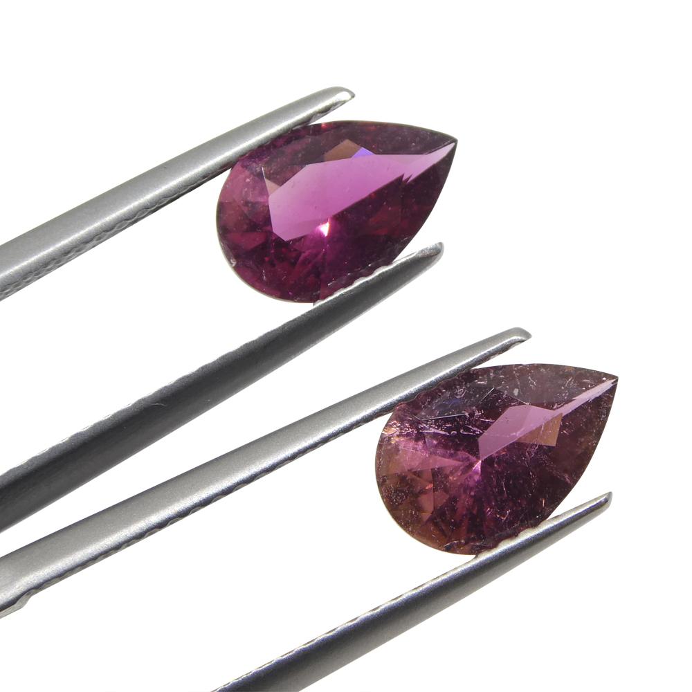 2.35ct Pair Pear Pink Tourmaline from Brazil For Sale 7