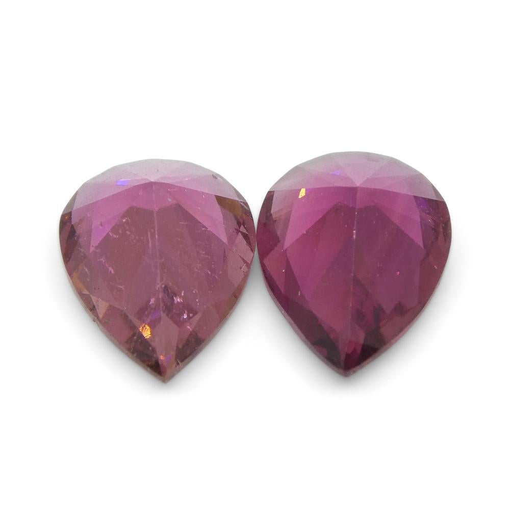 2.35ct Pair Pear Pink Tourmaline from Brazil For Sale 8