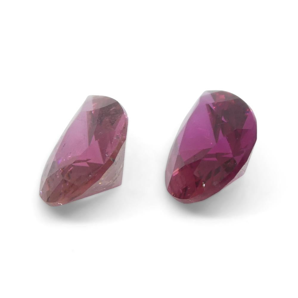 2.35ct Pair Pear Pink Tourmaline from Brazil For Sale 3