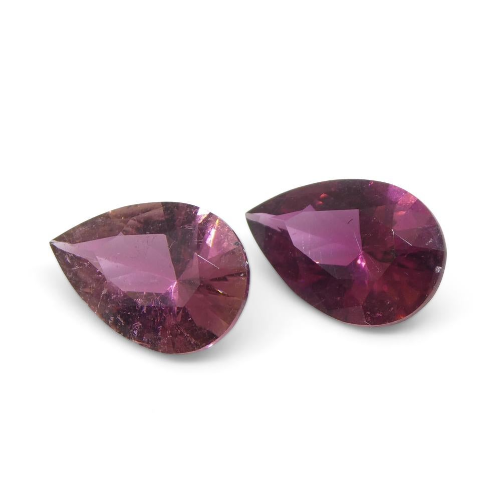 2.35ct Pair Pear Pink Tourmaline from Brazil For Sale 4