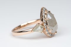 2.35ct Pear Shaped Statement Salt and Pepper Diamond Engagement Ring R6208