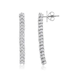 Pendientes de diamantes redondos talla brillante de 2,35 ct