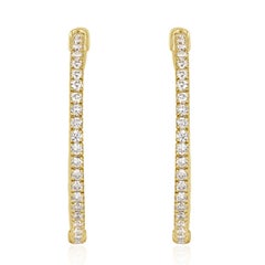 Orecchini a cerchio con diamanti taglio Brilliante 2,35ct in oro giallo 14k