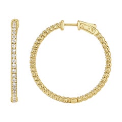 2.35ct Round Brilliant Cut Diamond Hoop Earrings in 14k Yellow Gold