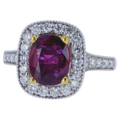 2.35ct Ruby Cocktail Ring in 18k Gold For Sale