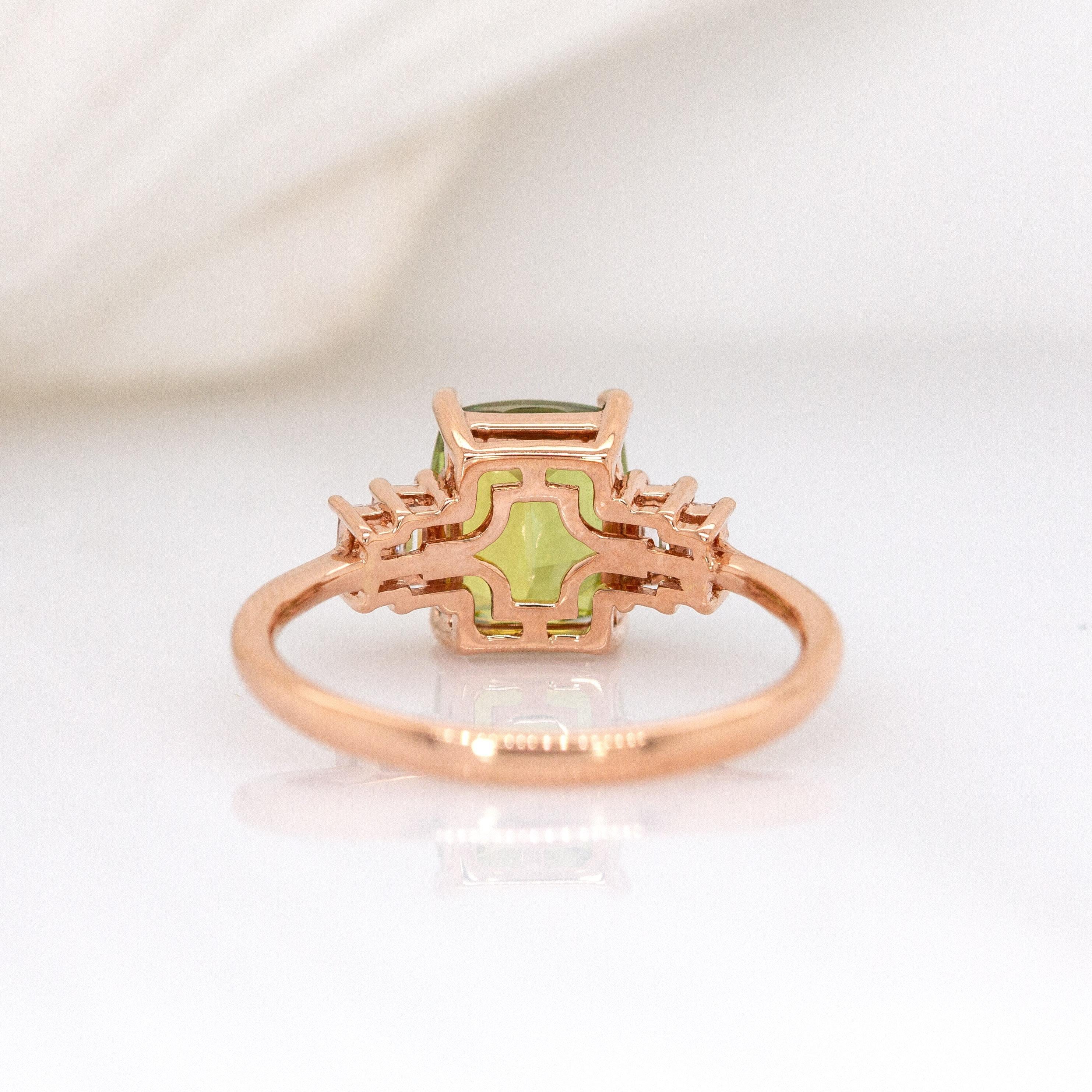 De las mujeres Anillo de Esfena de 2,35cts, 8x6mm con Acentos de Diamantes Naturales: Oro rosa macizo de 14 quilates en venta