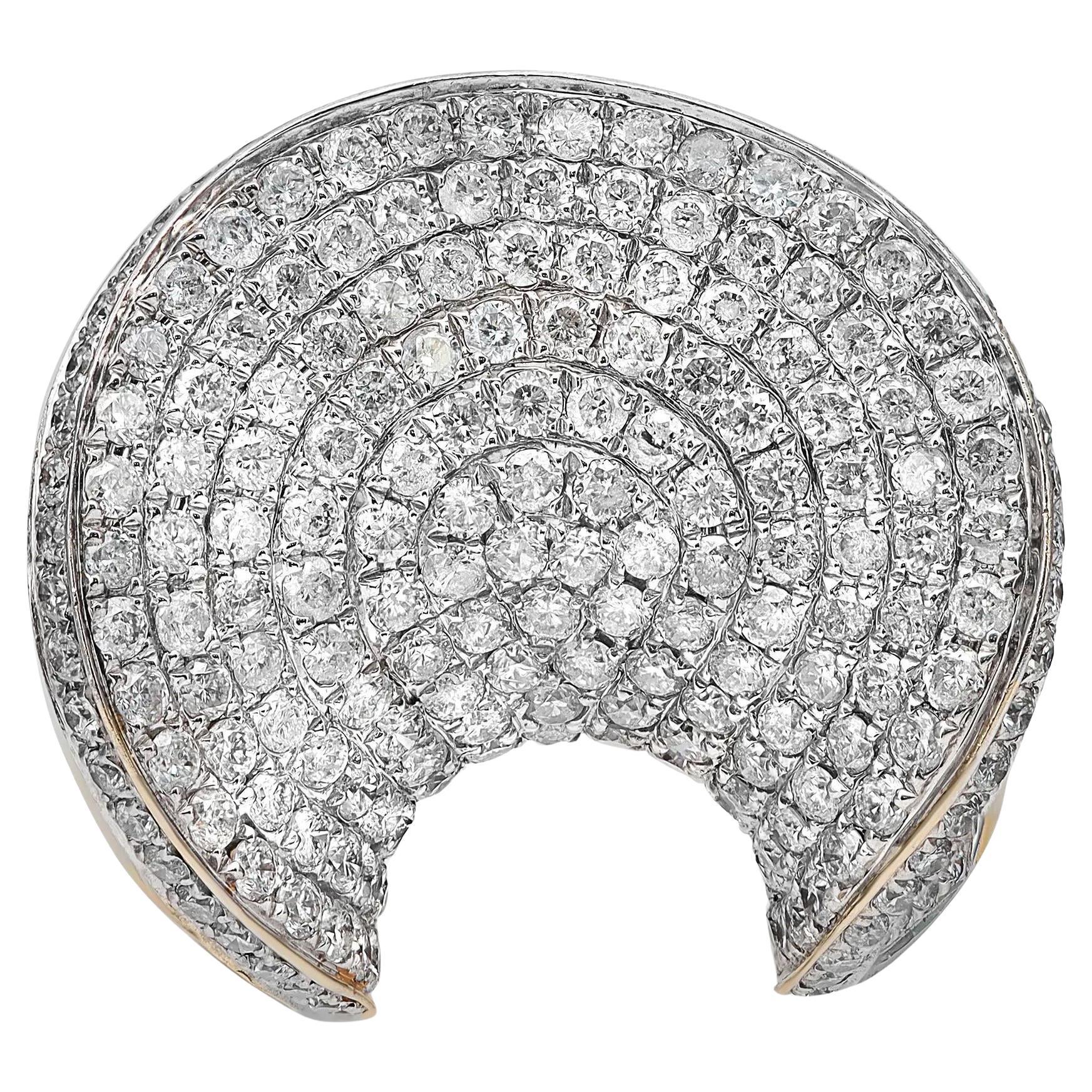 2.35Ctw Pave Set Round Cut Diamond Ladies Cocktail Ring 14K Yellow Gold For Sale