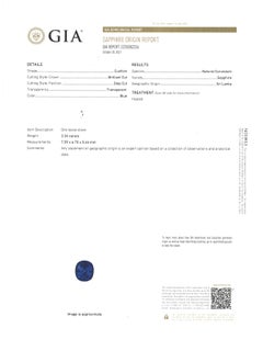 GIA Certified Blue Sapphire and Diamond Platinum Engagement Ring, 2.36 Carats