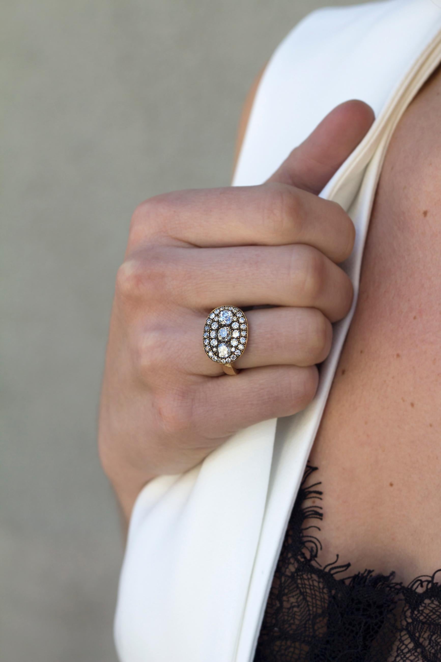 Handcrafted Lexy Mixed Cut Diamond Ring by Single Stone In New Condition In Los Angeles, CA