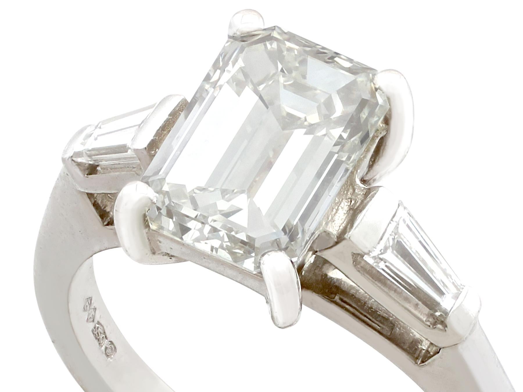 Contemporary 2.36 carat Diamond and Platinum Solitaire Ring