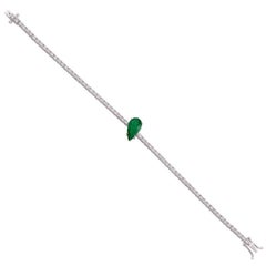 2.36 Carat Emerald Diamond 14 Karat Gold Tennis Bracelet