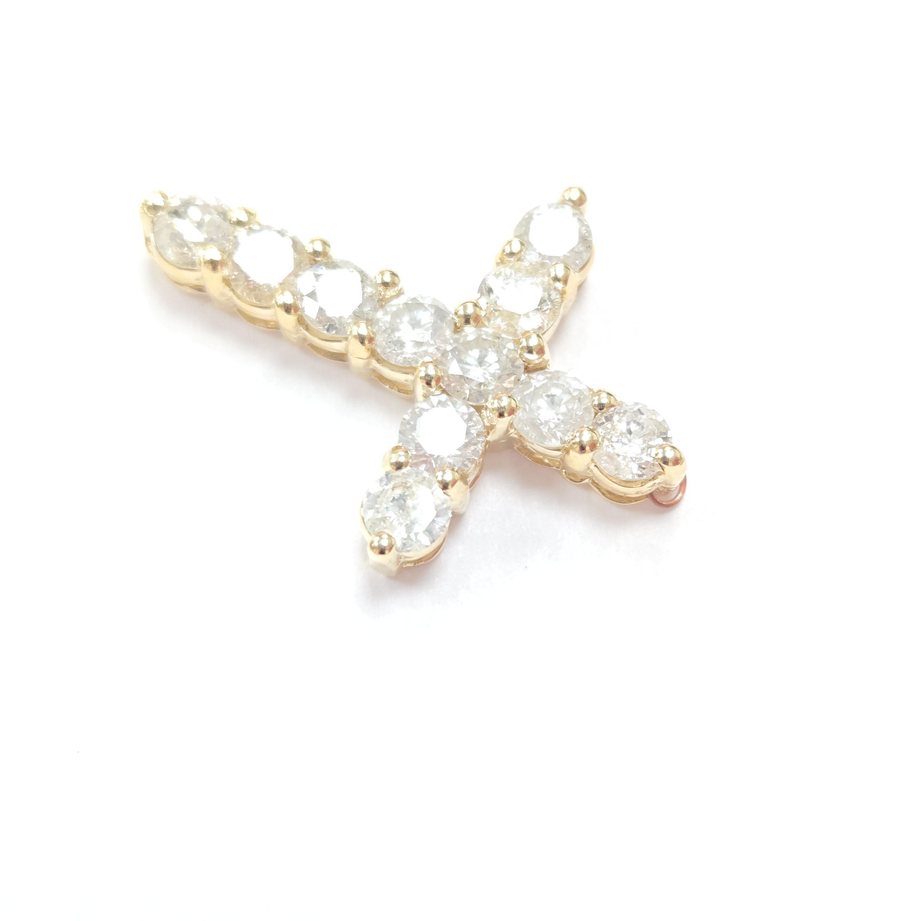 Beautiful 2.36 Carat Natural Diamond Cross Pendant in 14 Karat Yellow Gold

This elegant pendant features a dazzling 2.36-carat total weight of natural diamonds, each carefully selected for its sparkle and brilliance. Set in a classic 14-karat