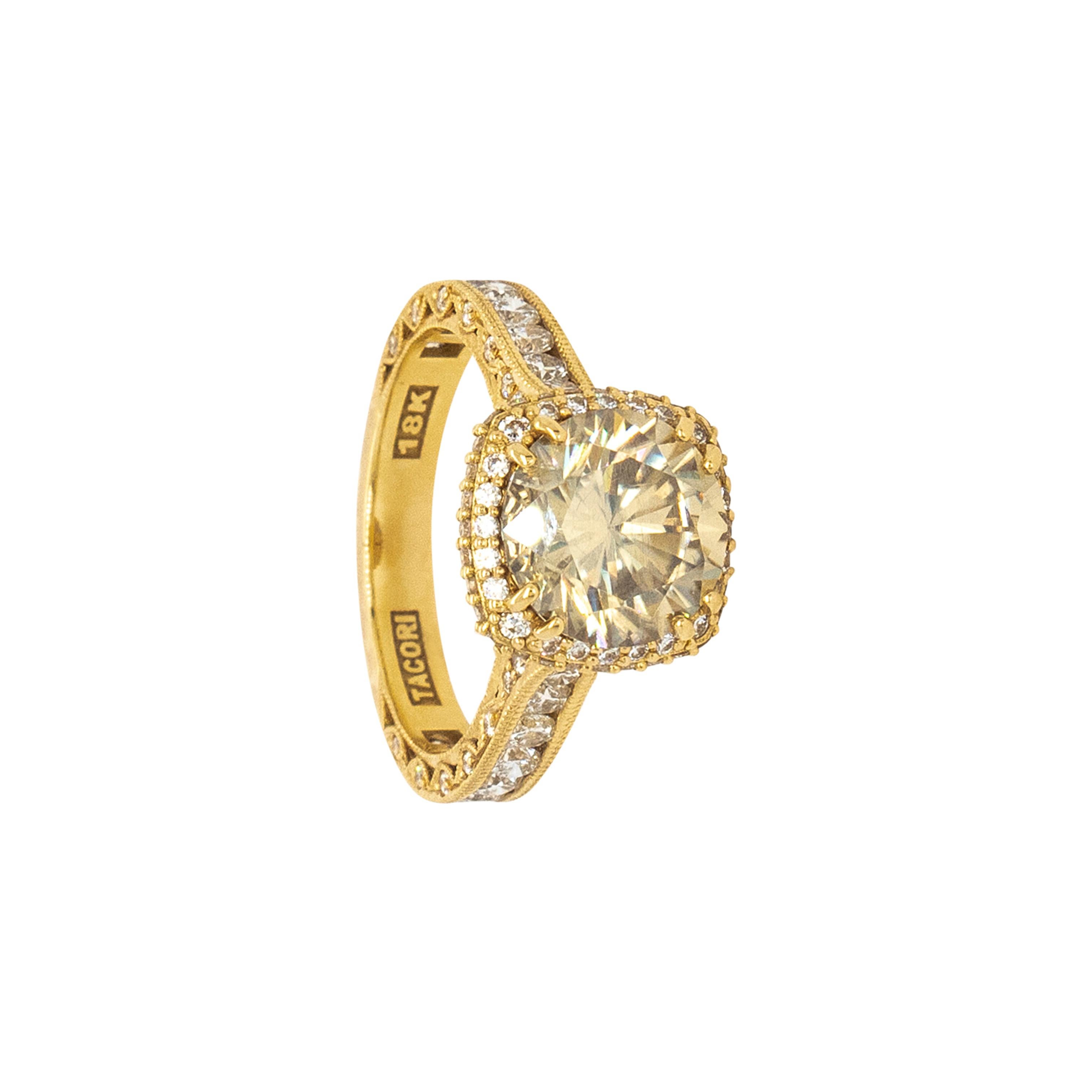 2,36 Karat Natürlicher Runder Brillant Fancy Diamant Verlobungsring im Angebot 12