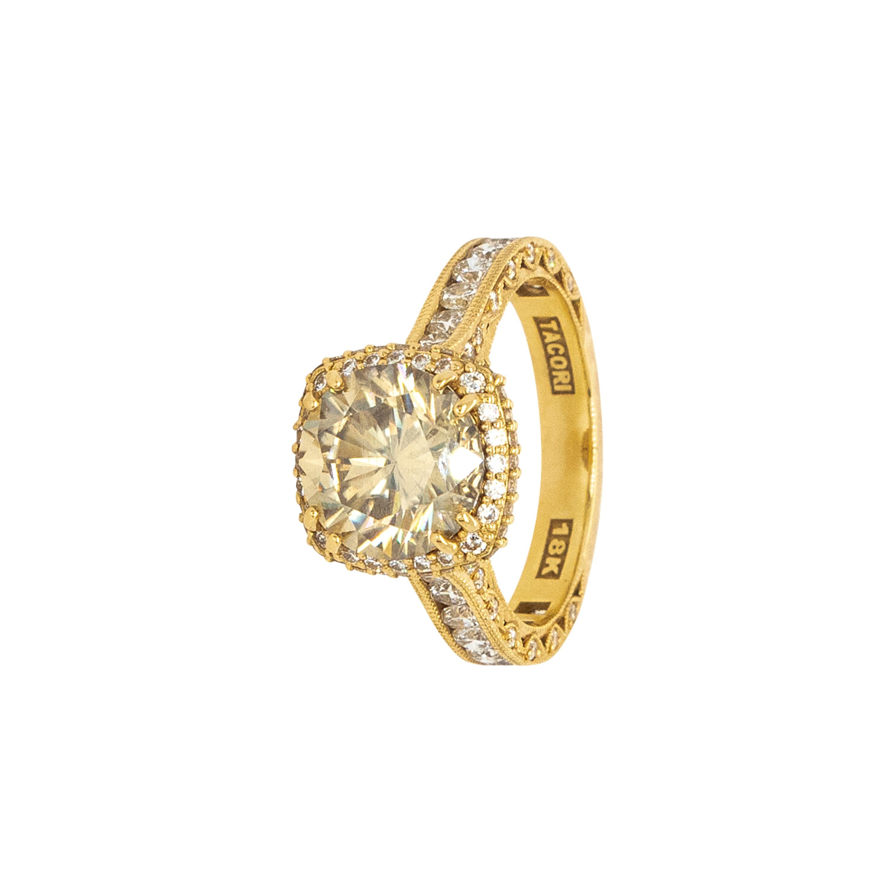 2,36 Karat Natürlicher Runder Brillant Fancy Diamant Verlobungsring im Angebot 15