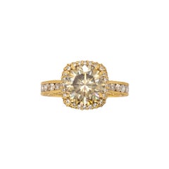 2.36 Carat Natural Round Brilliant Fancy Diamond Engagement Ring