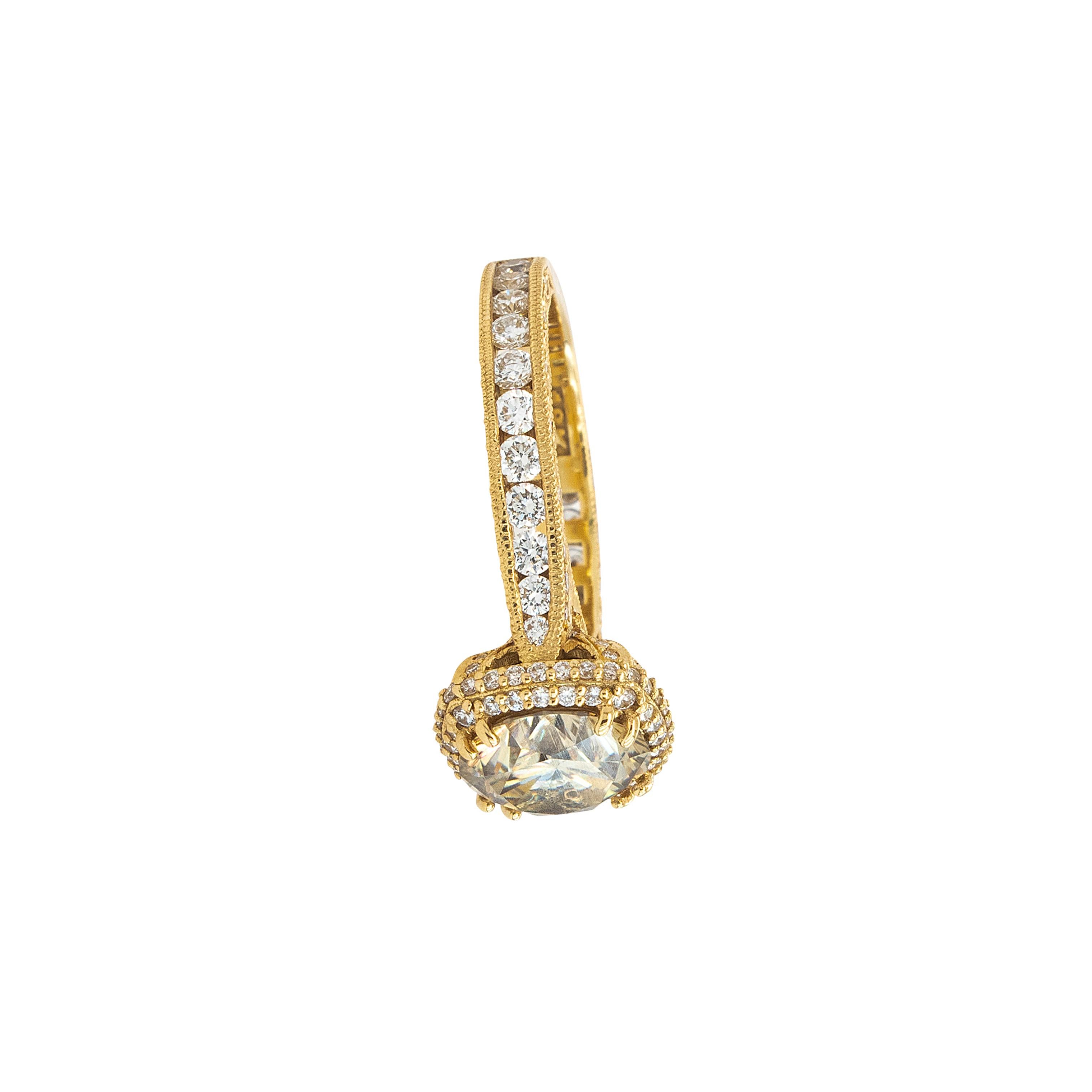2,36 Karat Natürlicher Runder Brillant Fancy Diamant Verlobungsring im Angebot 11