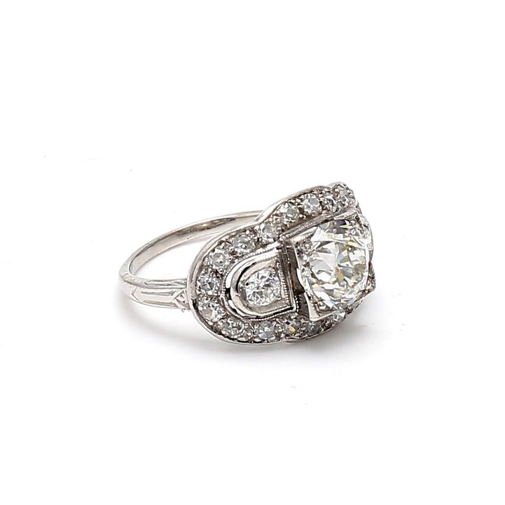 Title:
2.36 Carat Old European Cut J SI1 and Round Brilliant Diamond Platinum Engagement Ring


Style:
Engagement


Metal:
Platinum


Gemstone 1:
1 Carat Diamond


Number of Stones:
22


Shape:
Round Brilliant


Gemstone 2:
1.36 Carat