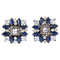 2.36 Carat Sapphire Diamond Baguette Cufflinks