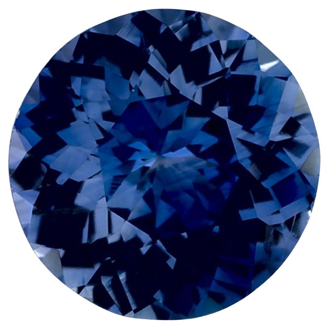 2.36 Ct Blue Sapphire Round Loose Gemstone For Sale