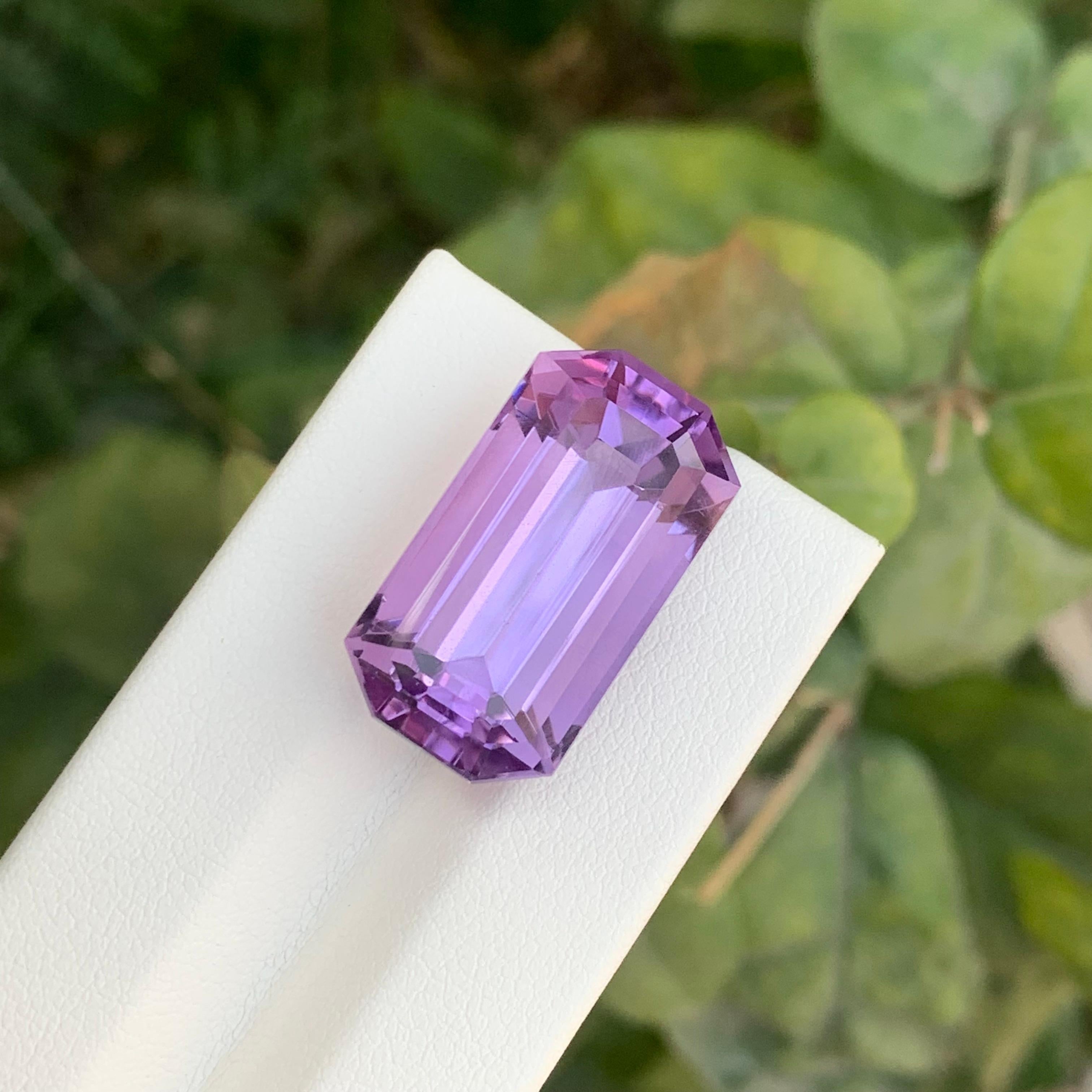 23.60 Carats Natural Loose Purple Amethyst Emerald Cut Gemstone For Sale 1