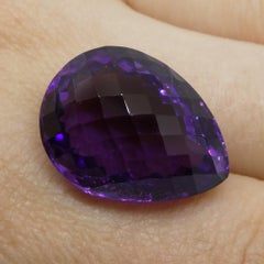 23.62 ct Pear Checkerboard Amethyst