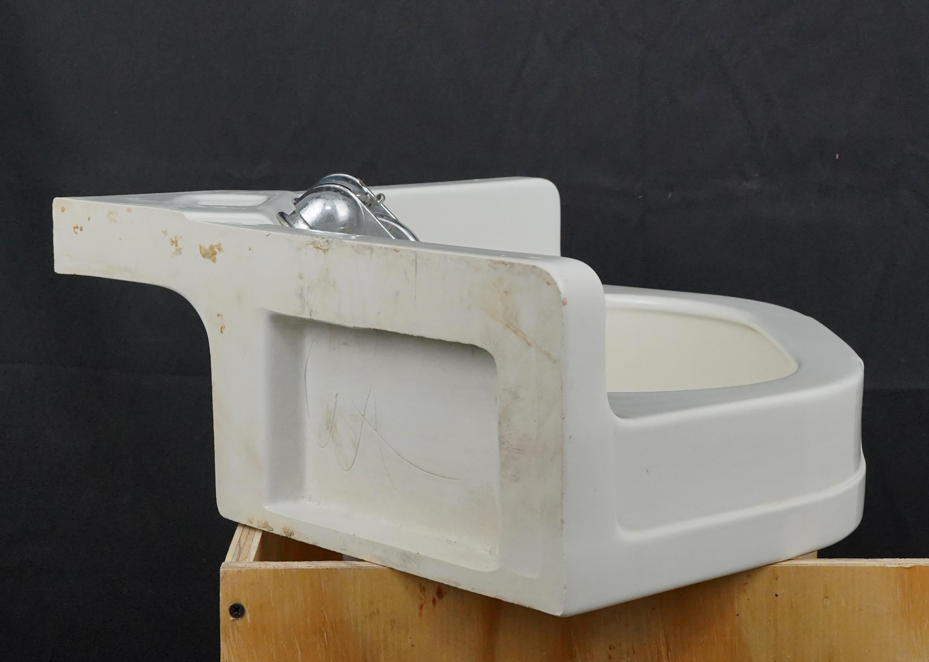 23.635 in. Crane Cornate White Corner Wall Sink For Sale 4