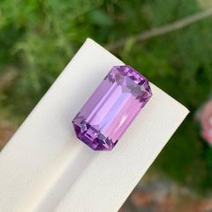 23.65 Carat Huge Natural Loose Amethyst Emerald Shape Gem For Necklace