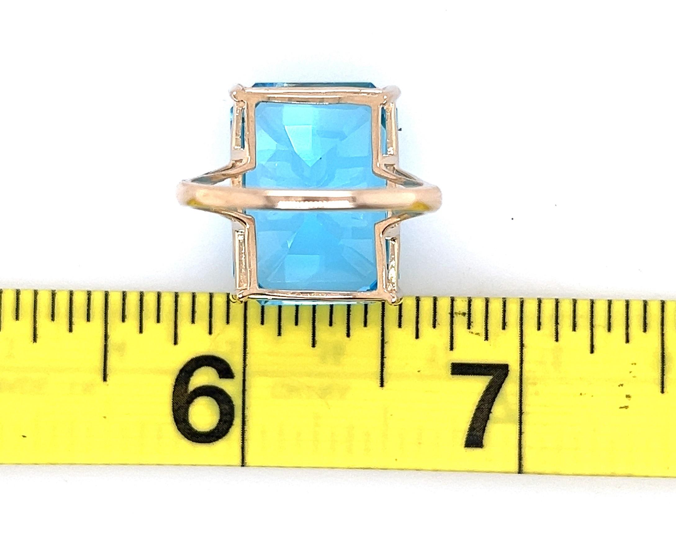 Women's or Men's 23.66 Carat Blue Topaz Ring In 14kt Gold  For Sale