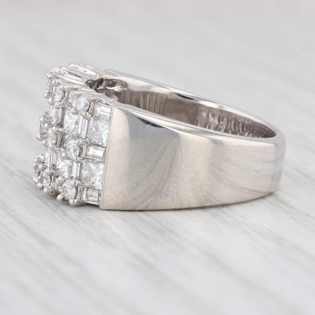 2.36ctw Diamond Cocktail Ring 14k White Gold Size 7 In Good Condition For Sale In McLeansville, NC